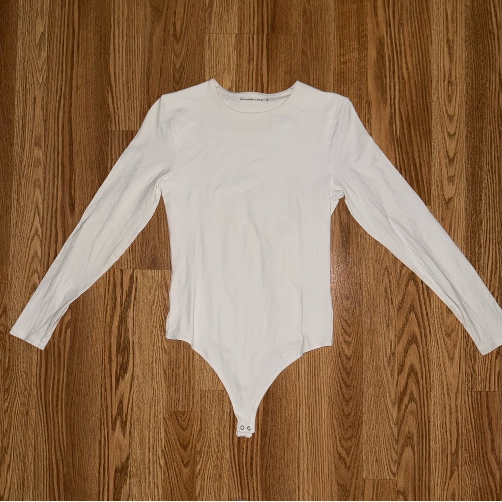 Abercrombie White Long Sleeve Bodysuit
